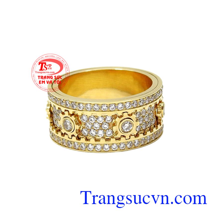 Nhẫn nam xoay bánh răng độc đáo, Nhẫn nam vàng tây, nhẫn nam vàng thời thượng Nhẫn nam xoay bánh răng độc đáo, Nhẫn nam vàng tây, nhẫn nam vàng thời thượng