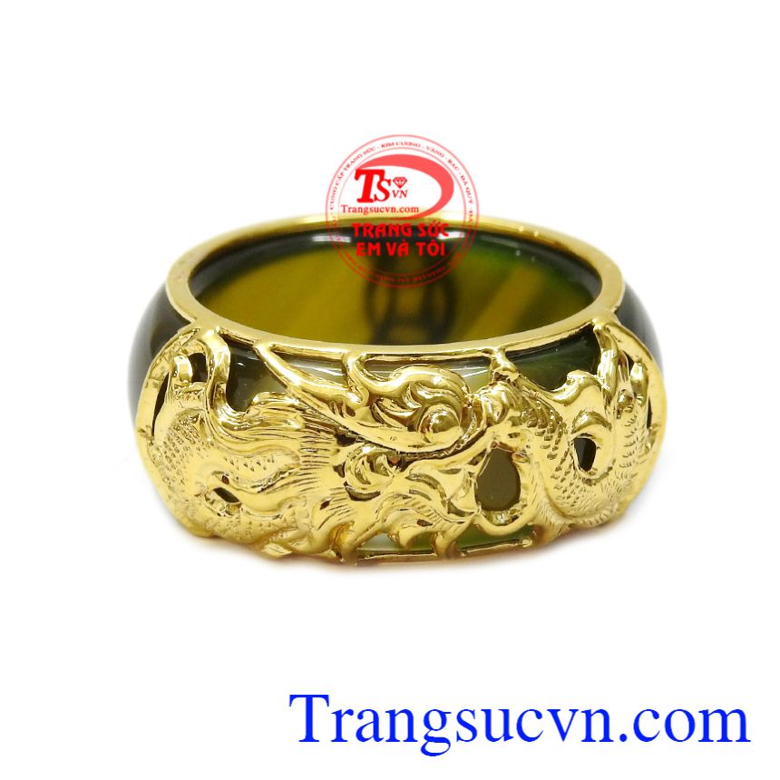 Nhẫn ngọc mã não bọc rồng danh vọng, nhẫn nam đẹp Nhẫn ngọc mã não bọc rồng danh vọng, nhẫn nam đẹp