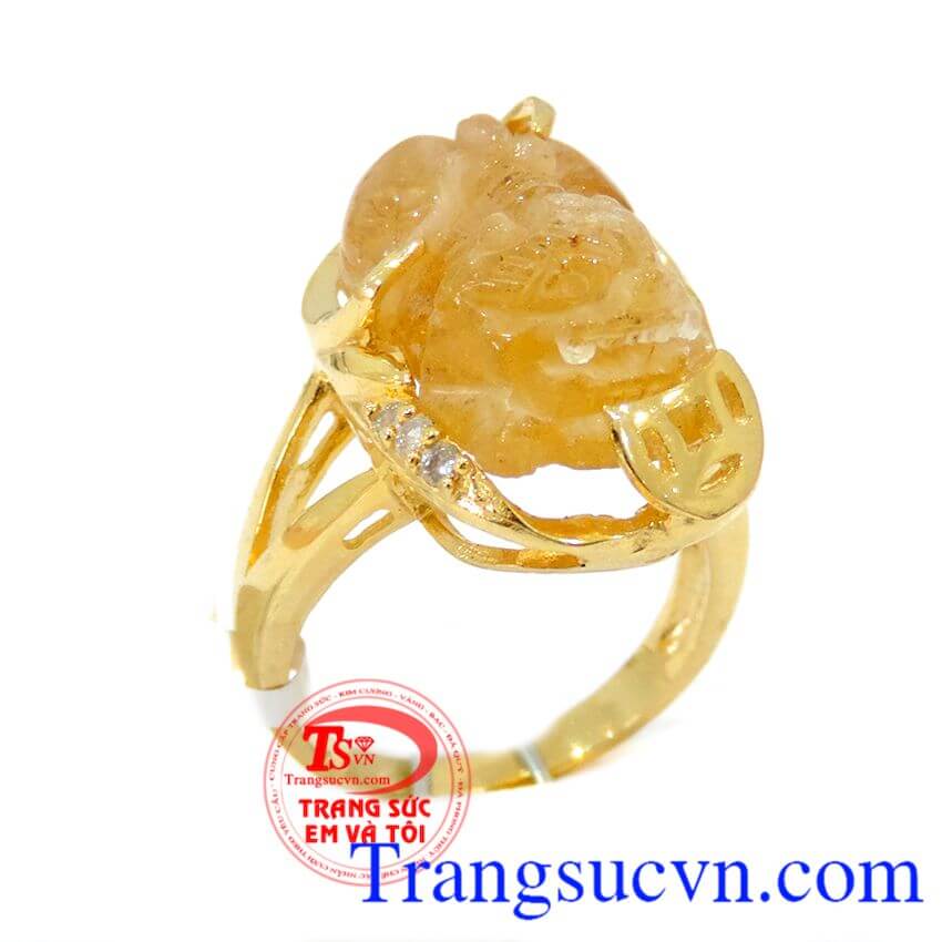 Nhẫn nữ thạch anh tóc vàng đẹp, Nhẫn nữ đá quý, nhẫn nữ vàng sang trọng