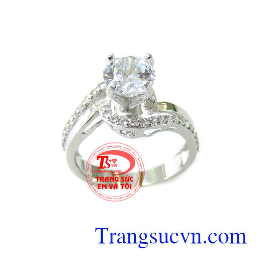 Nhẫn Nữ Vàng Trắng Đính Hạt Quý Phái, Nhẫn Nữ Vàng Trắng, nhẫn nữ vàng sang trọng Nhẫn Nữ Vàng Trắng Đính Hạt Quý Phái, Nhẫn Nữ Vàng Trắng, nhẫn nữ vàng sang trọng