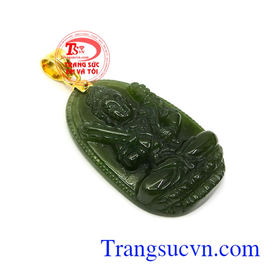 Phật bản mệnh nephrite Sửu Dần, Mặt phật bọc vàng, mặt dây Hư Không Tạng Bồ Tát