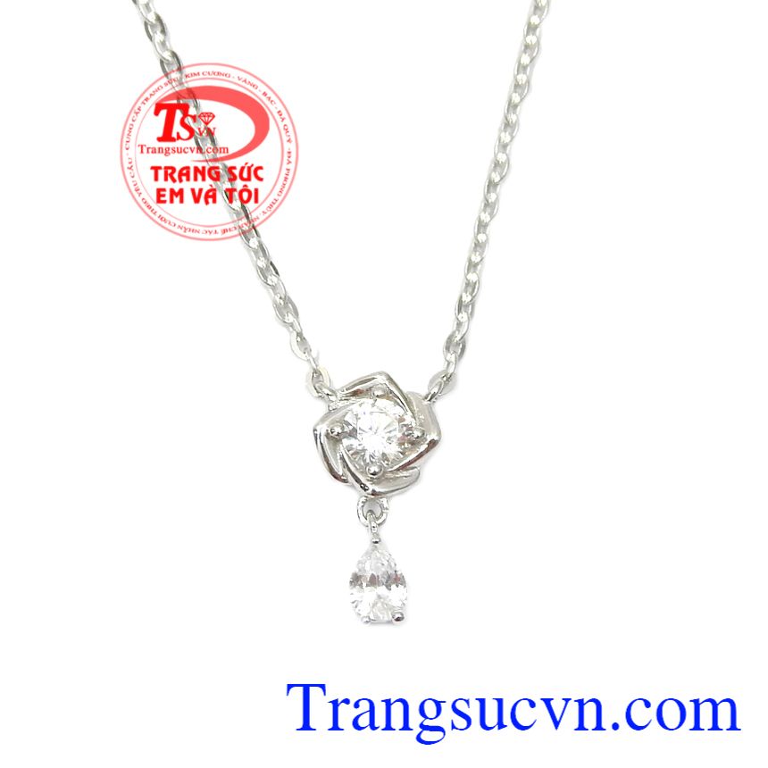 Bộ dây vàng trắng nữ tính, dây chuyền nữ