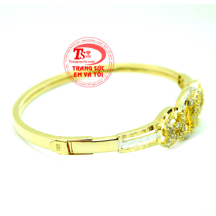 Vòng tay vàng màu nữ, Vòng tay vàng tây đính đá, Vòng tay thiết kế tinh xảo phù hợp nhiều lứa tuổi