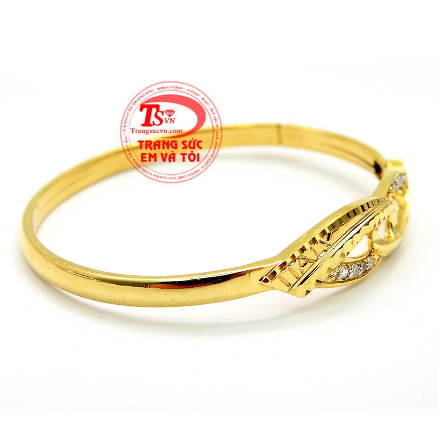 Vòng vàng tây đính đá tinh xảo, Vòng tay vàng tây cho nữ thiết kế thời trang, Vòng tay vàng chất lượng cao