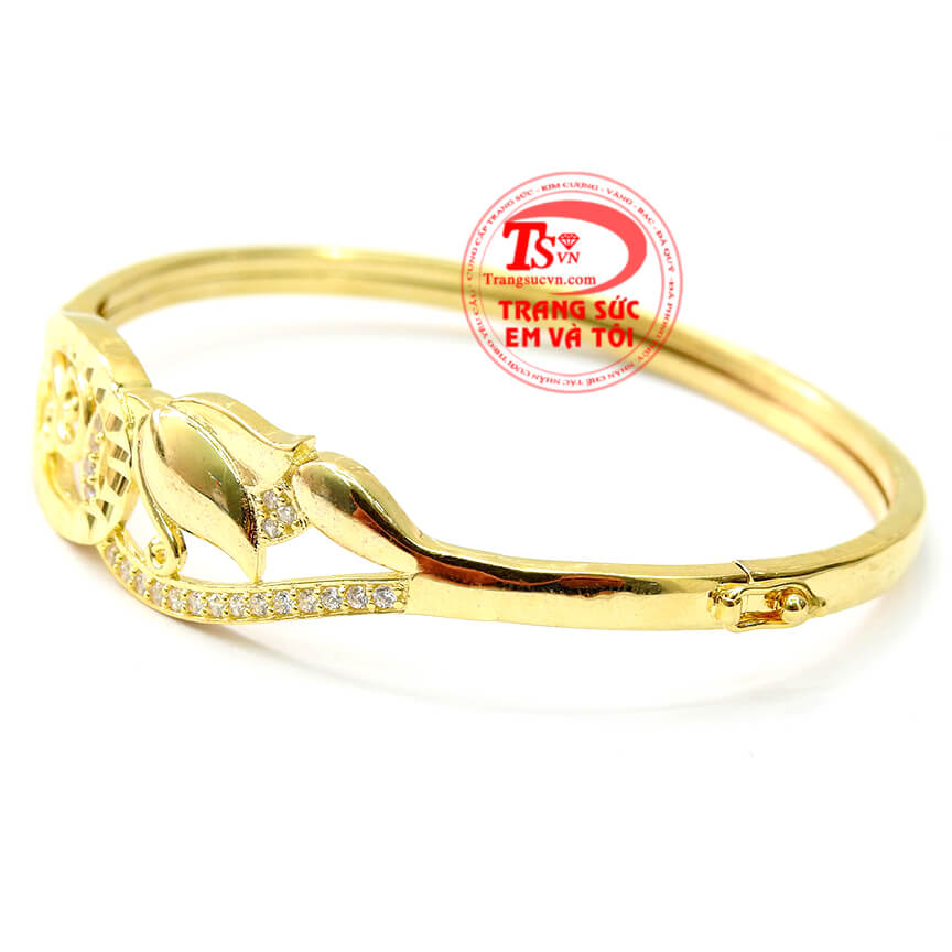 Vòng tay hoa hồng đính đá cho nữ mẫu mã đẹp chất lượng cao, Vòng tay vàng tây đính đá, Vòng tay thiết kế tinh xảo độc đáo