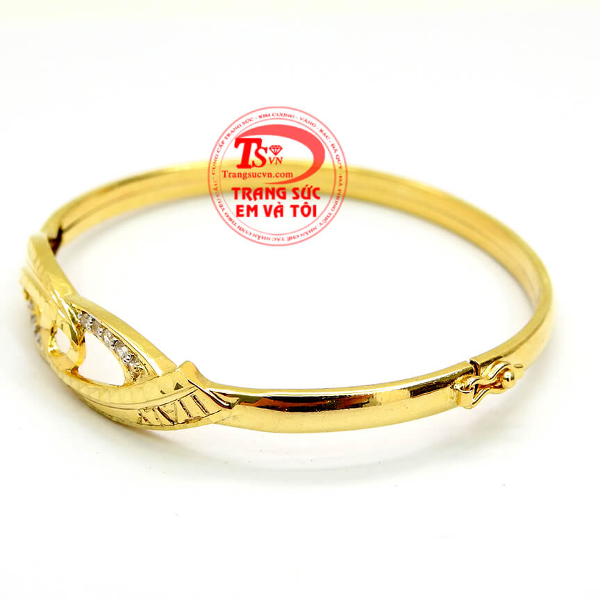 Vòng vàng tây đính đá tinh xảo, Vòng tay vàng tây cho nữ thiết kế thời trang, Vòng tay vàng chất lượng cao