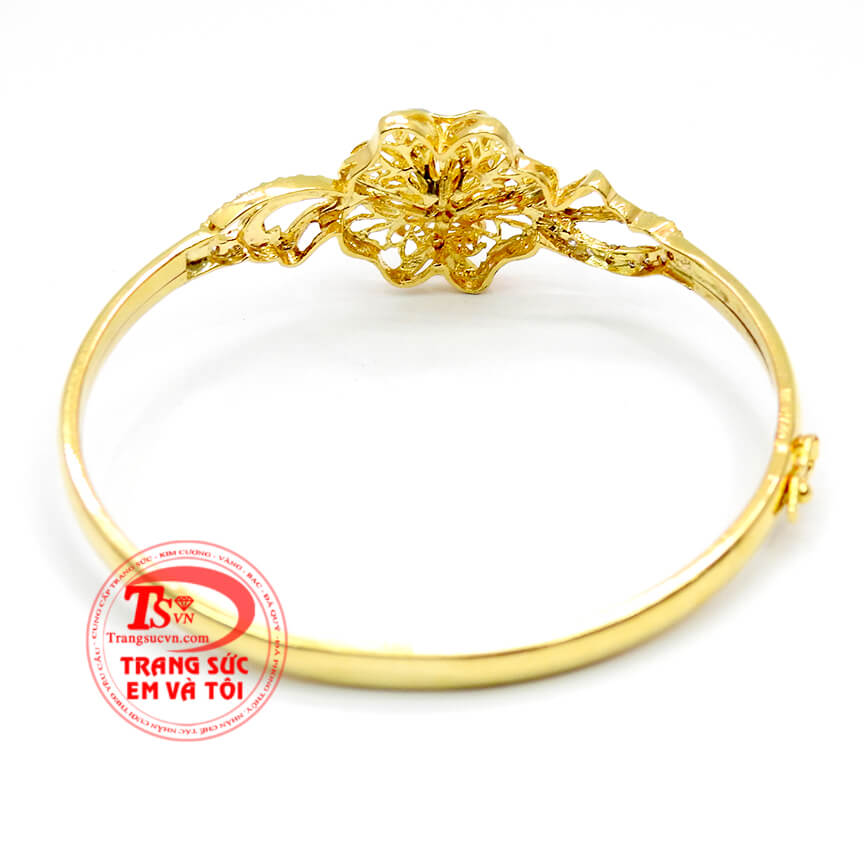 Vòng tay hoa đính đá cho bạn gái, Vòng tay vàng tây chất lượng cao, thiết kế đẹp, Vòng tay đẹp phù hợp nhiều lứa tuổi