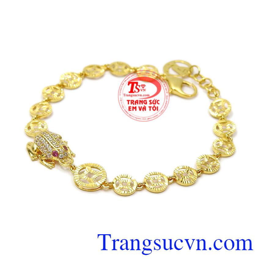 Lắc nữ thiềm thừ vàng thịnh vượng, Lắc tay nữ vàng, lắc tay nữ thời trang sang trọng Lắc nữ thiềm thừ vàng thịnh vượng, Lắc tay nữ vàng, lắc tay nữ thời trang sang trọng