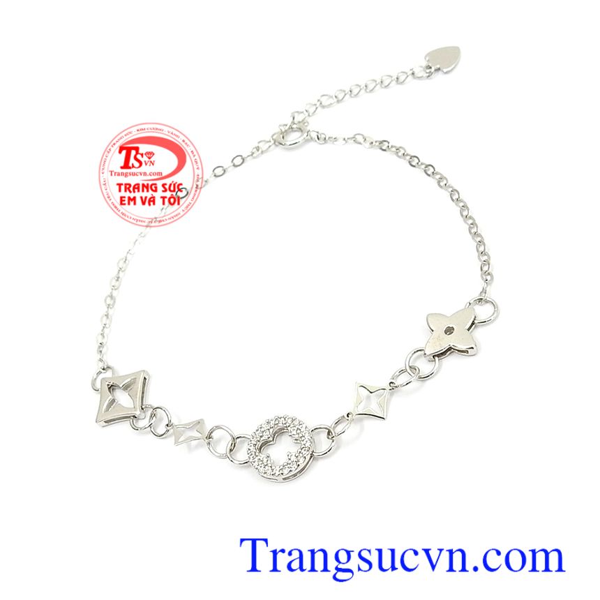 Lắc tay vàng trắng Korea dịu dàng, lắc tay vàng, lắc tay nữ đẹp