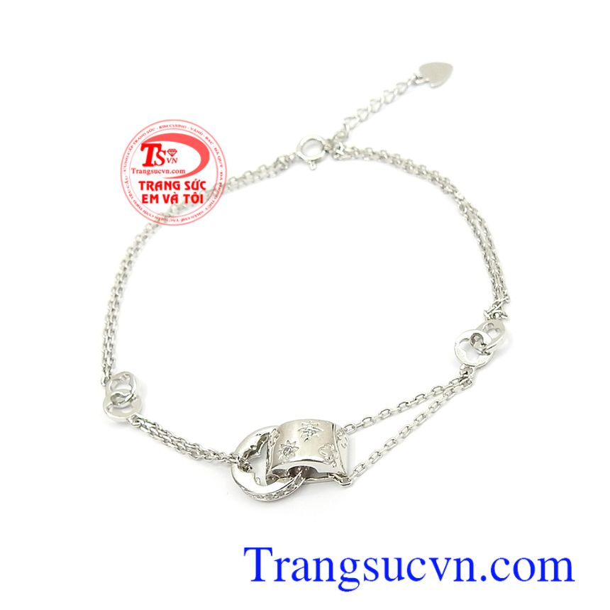 Lắc tay vàng trắng Korea phong cách, lắc tay vàng, lắc tay nữ vàng