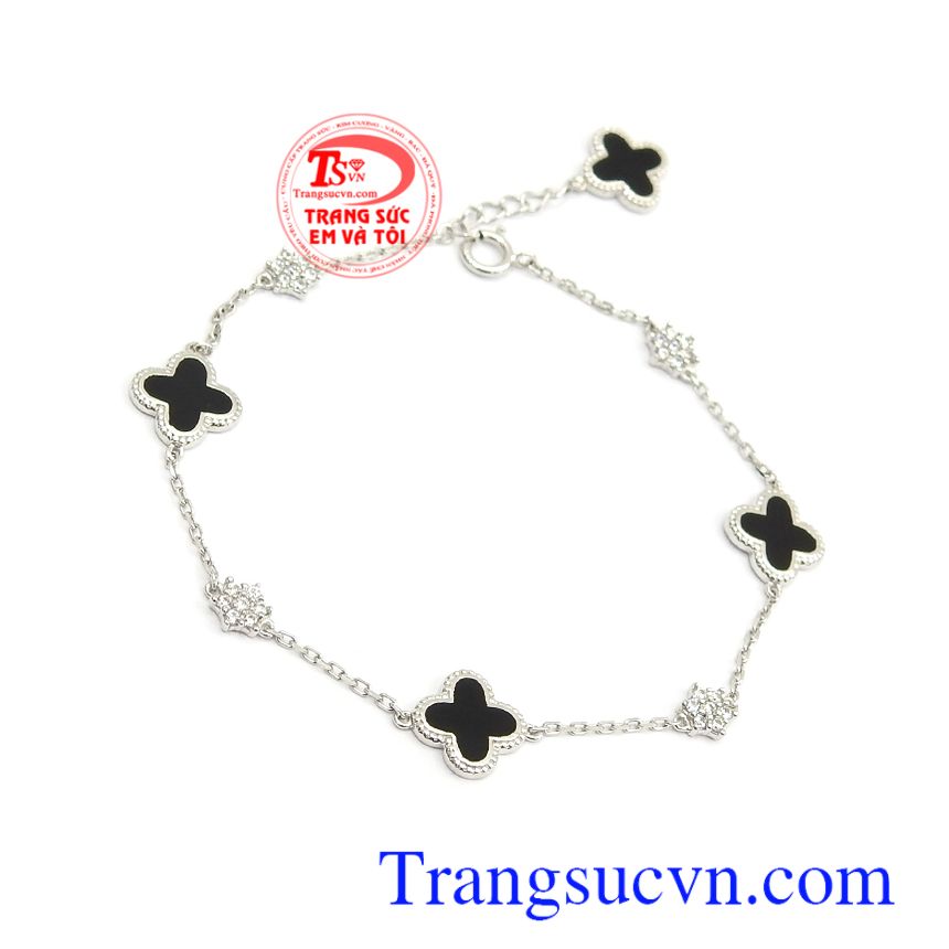 Lắc tay vàng trắng Korea quý phái, lắc tay vàng, lắc tay nữ vàng tây