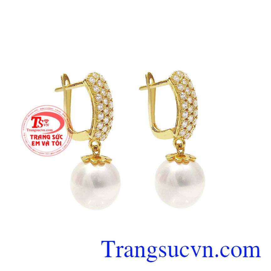 Hoa tai ngọc trai sang trọng, Hoa tai nữ vàng, Hoa tai vàng dịu dàng