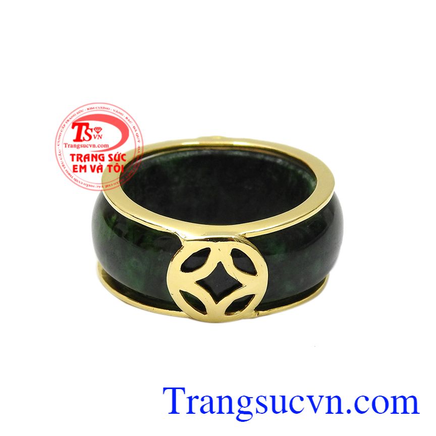Nhẫn nam cẩm thạch kim tiền, Nhẫn nam cẩm thạch đẹp, Nhẫn ngọc bọc vàng Nhẫn nam cẩm thạch kim tiền, Nhẫn nam cẩm thạch đẹp, Nhẫn ngọc bọc vàng