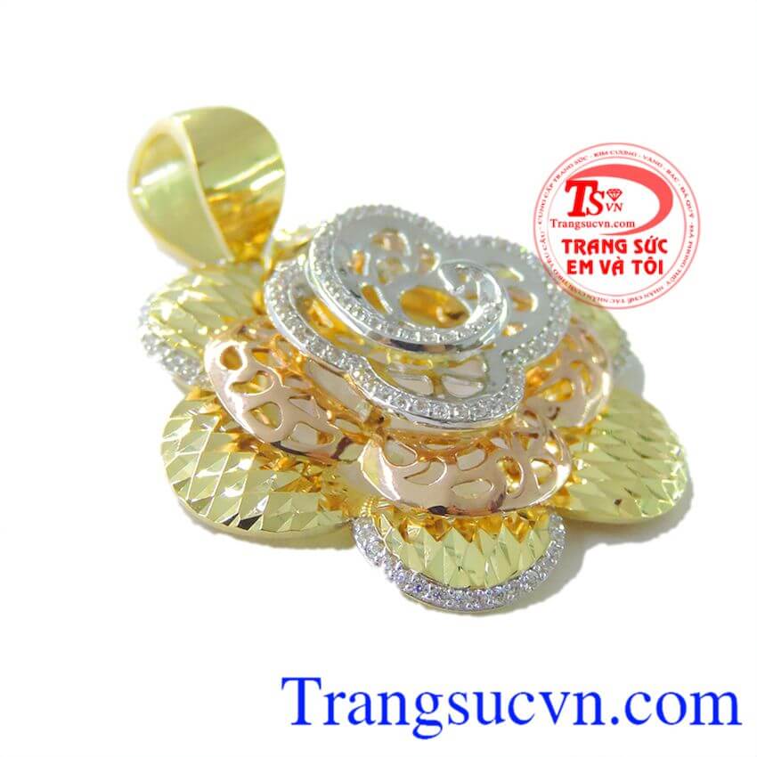 Mặt dây nữ hoa vàng tinh xảo, Mặt dây chuyền nữ vàng tây, Mặt dây chuyền nữ phái sang trọng Mặt dây nữ hoa vàng tinh xảo, Mặt dây chuyền nữ vàng tây, Mặt dây chuyền nữ phái sang trọng