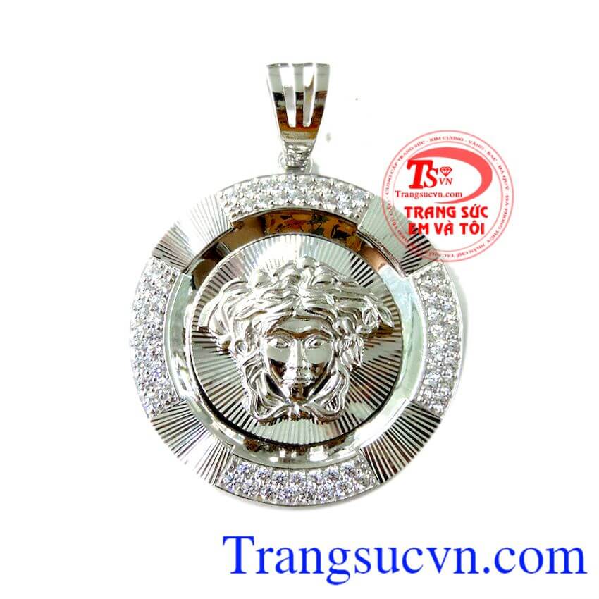 Mặt Versace trắng 10k, Mặt dây chuyền nam mạnh mẽ cá tính, Mặt dây chuyền vàng tây Mặt Versace trắng 10k, Mặt dây chuyền nam mạnh mẽ cá tính, Mặt dây chuyền vàng tây