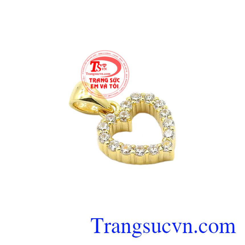 Mặt dây chuyền trái tim cá tính, Mặt dây nữ vàng, Mặt dây vàng xinh xắn