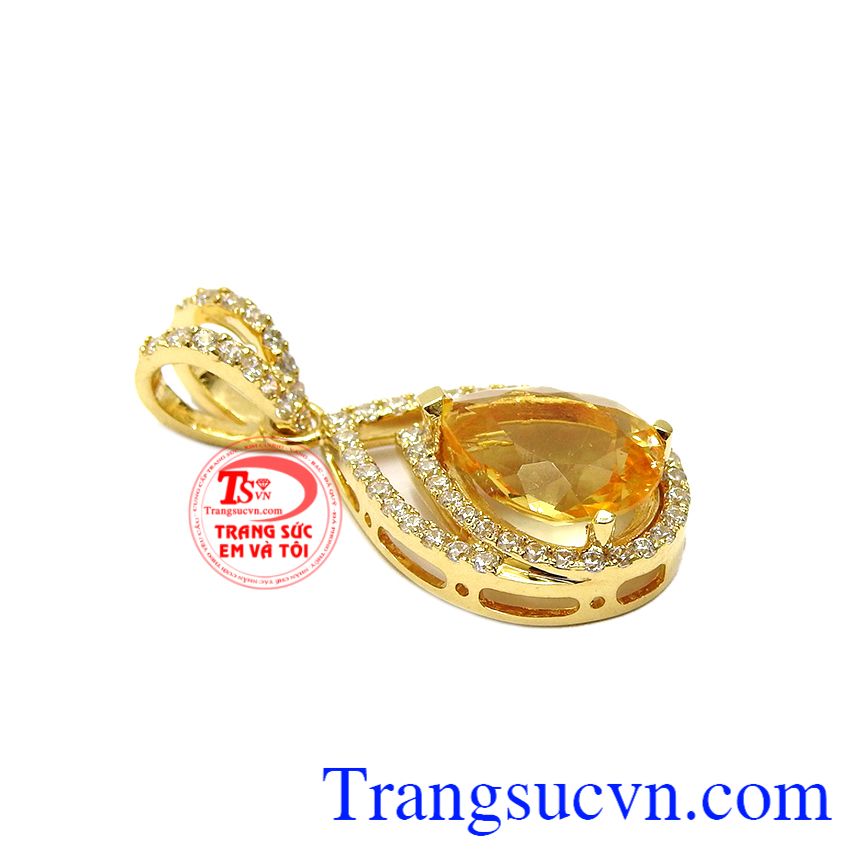 Mặt dây thạch anh vàng thịnh vượng, Mặt dây chuyền vàng, Mặt dây nữ sang trọng Mặt dây thạch anh vàng thịnh vượng, Mặt dây chuyền vàng, Mặt dây nữ sang trọng