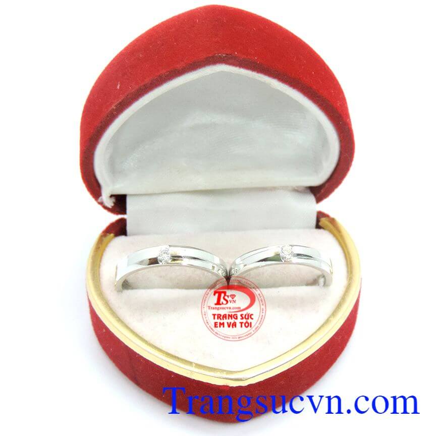 Nhẫn cưới vàng trắng korea 10k, Nhan cuoi vang trang korea 10k