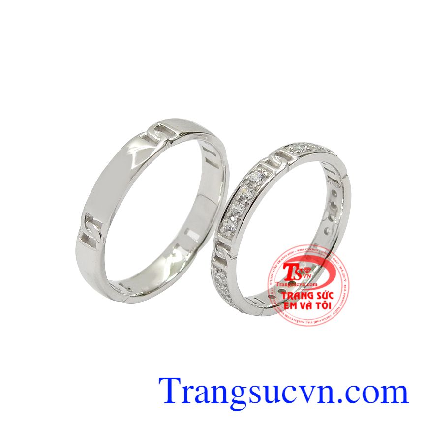 Nhẫn cưới vàng trắng ngọt ngào, Nhẫn cưới vàng tây, Nhẫn cưới sang trọng Nhẫn cưới vàng trắng ngọt ngào, Nhẫn cưới vàng tây, Nhẫn cưới sang trọng