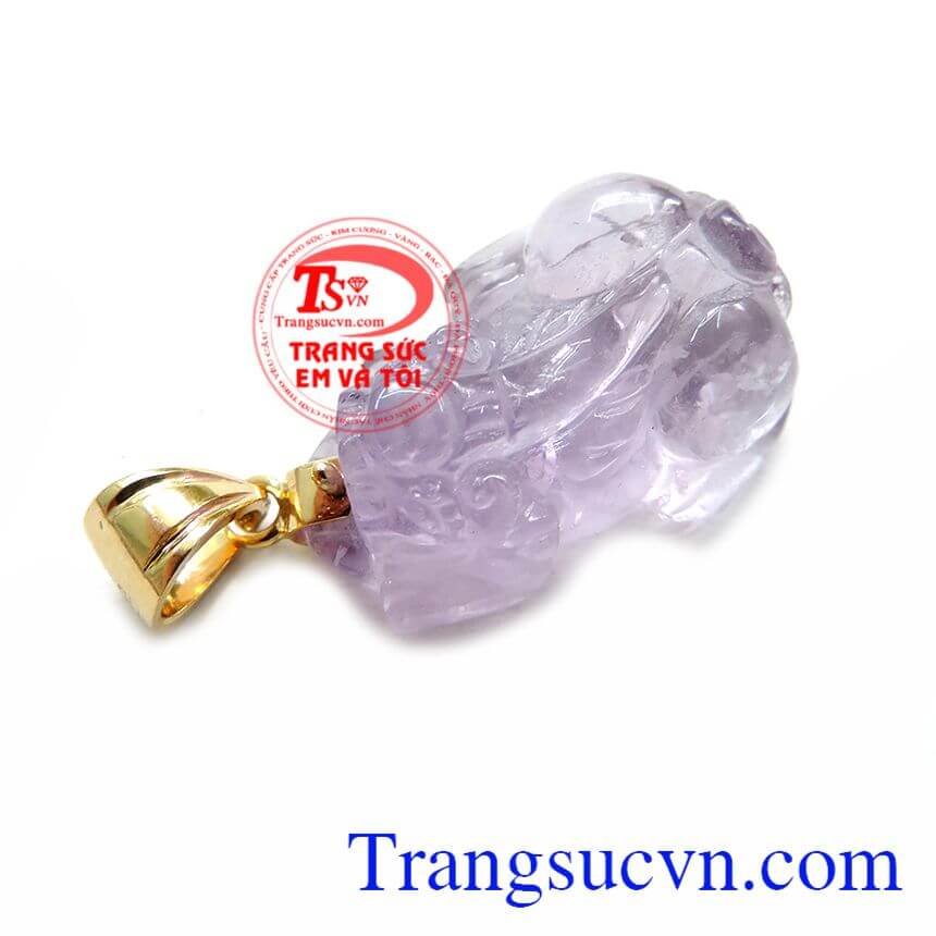 Mặt Tỳ Hưu Thạch Anh Tím Phong Thủy, Mặt dây chuyền tỳ hưu móc vàng, Mặt tỳ hưu phong thủy