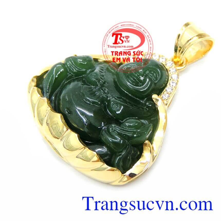 Mặt Phật Di Lặc Đá Ngọc Bích Thiên Nhiên, Mặt dây chuyền phật di lặc phong thủy, Mặt dây chuyền di lặc  chất lượng cao