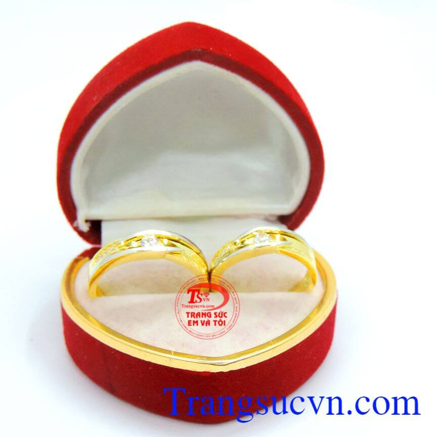 Nhẫn cưới vàng màu 10k korea đẹp, nhan cuoi vang mau 10k korea dep
