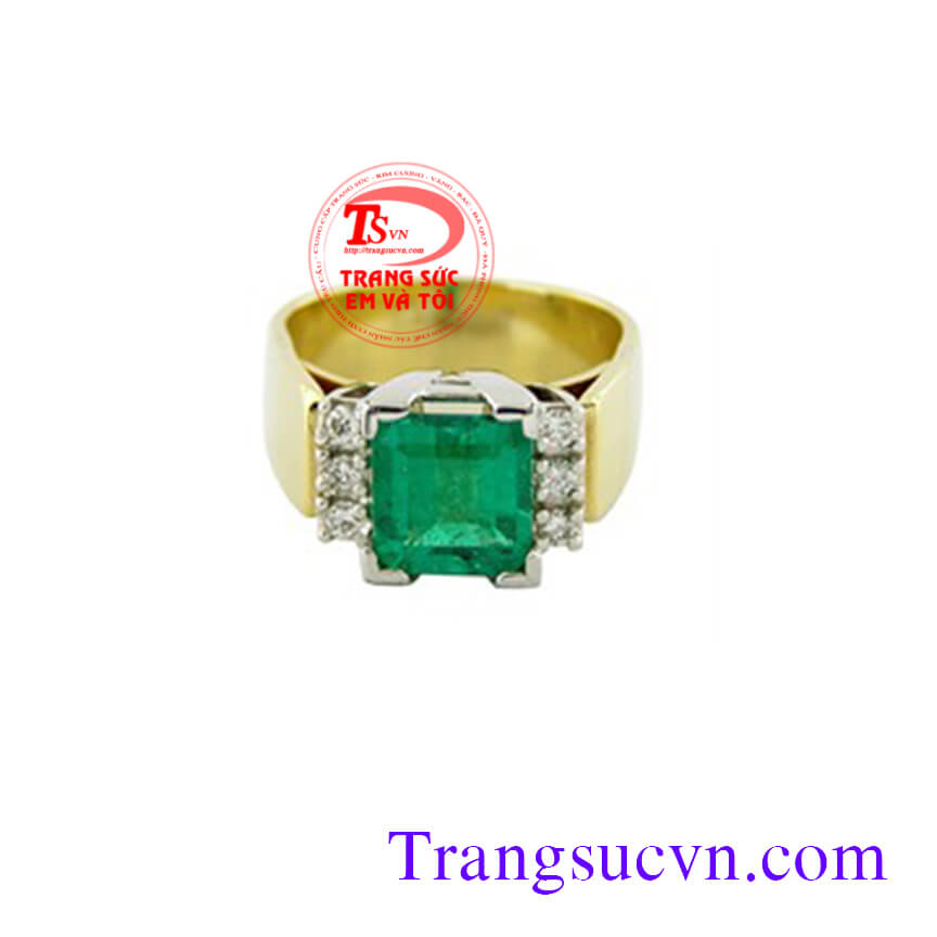Nhẫn nữ vàng tây emerald	
