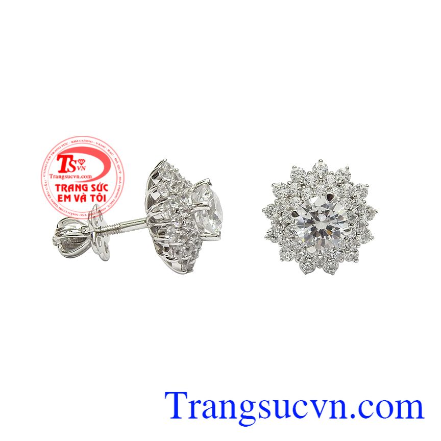 Hoa tai kiêu sa vàng trắng, Hoa tai nữ vàng, Hoa tai vàng tinh tế Hoa tai kiêu sa vàng trắng, Hoa tai nữ vàng, Hoa tai vàng tinh tế