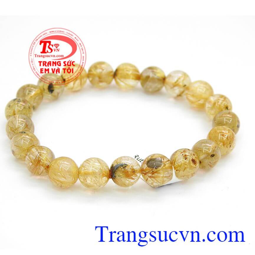 Vòng tay thạch anh tóc vàng, Chuỗi thạch anh tóc ánh vàng, Vòng tay  thạch anh phong thủy,