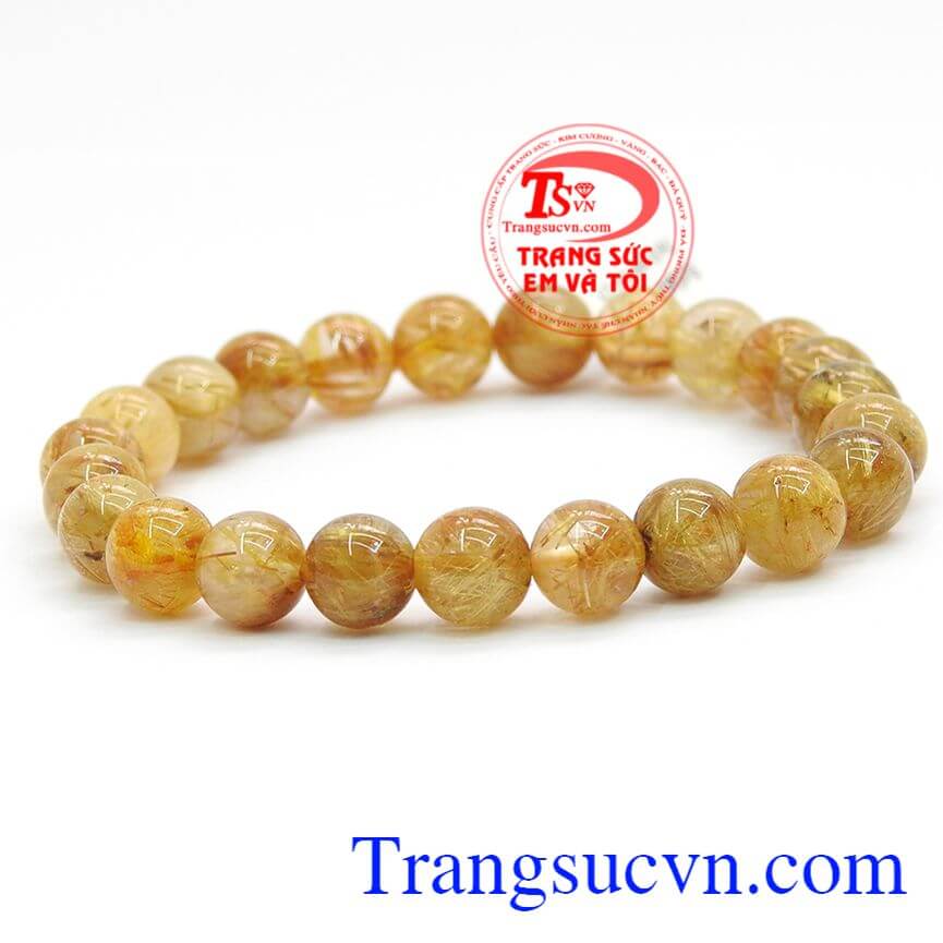 Chuỗi vòng tay thạch anh, Chuỗi thạch anh tóc vàng phong thủy, Vòng tay thạch anh may mắn.