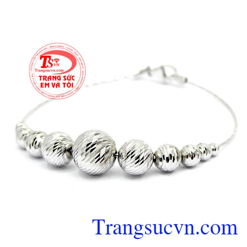 Chiếc Lắc tay vàng trắng Italy kiểu dáng trẻ, xinh xắn, Lắc tay vàng Ý sang trọng, Lắc tay vàng đẹp.