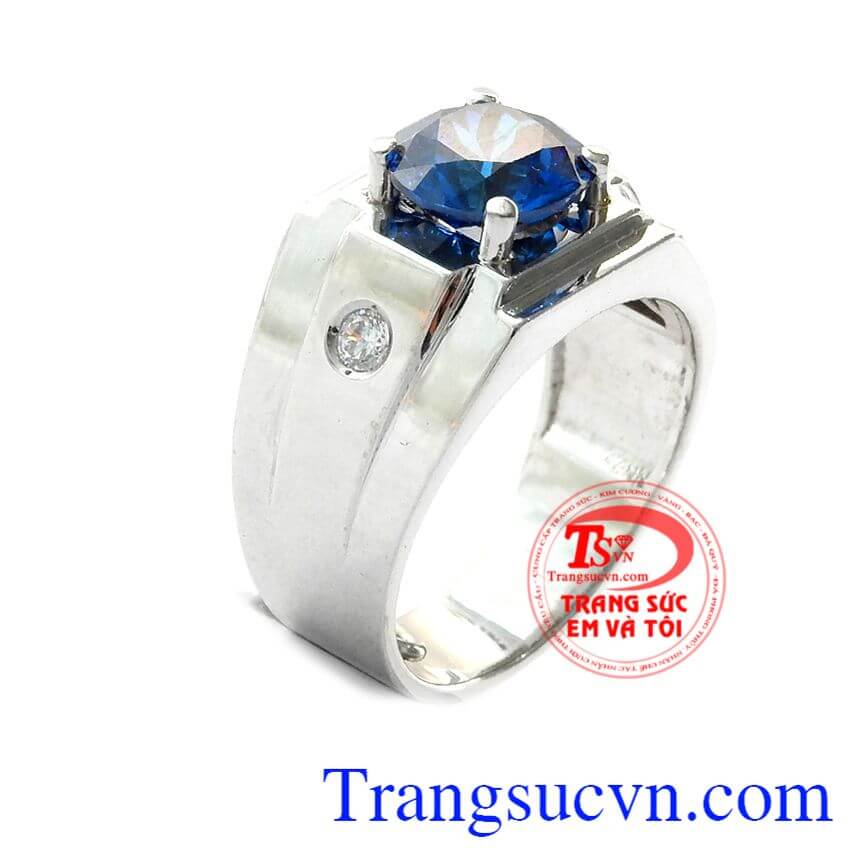 Nhẫn nam vàng trắng cao cấp, Nhẫn nam vàng trắng, Nhẫn nam sang trọng.