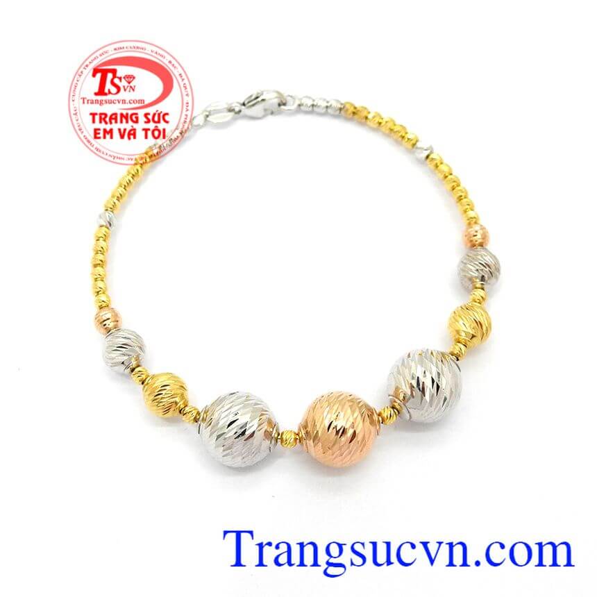 Vòng bi vàng Italy, Vòng tay vàng 18k, Vòng tay bi vàng Ý đẹp.
