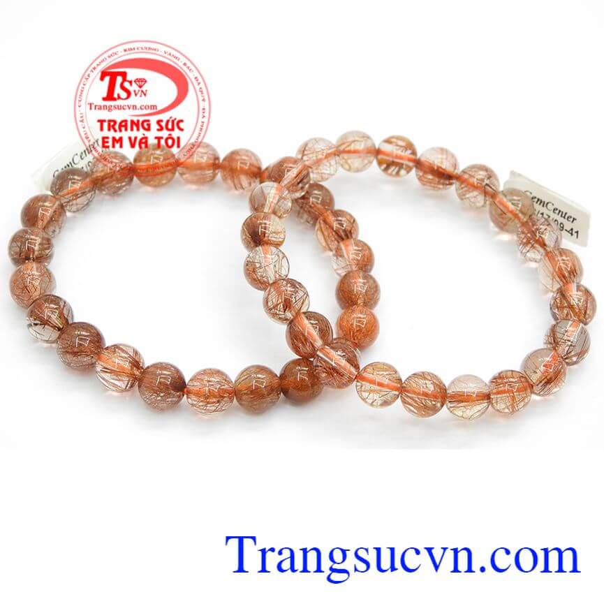 Chuỗi thạch anh tóc đẹp, Chuỗi thạch anh tóc ánh đỏ, Vòng tay thạch anh đẹp.