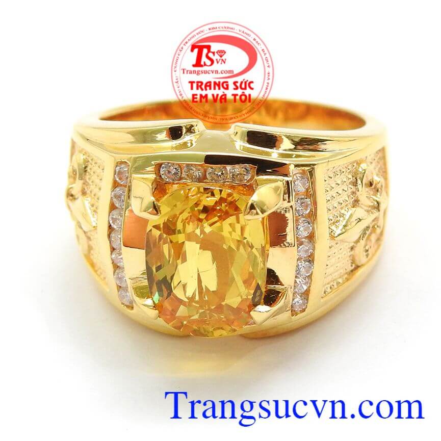 Nhẫn Đá Sapphire Vàng, Nhẫn nam Sapphire, nhẫn nam sang trọng 14k