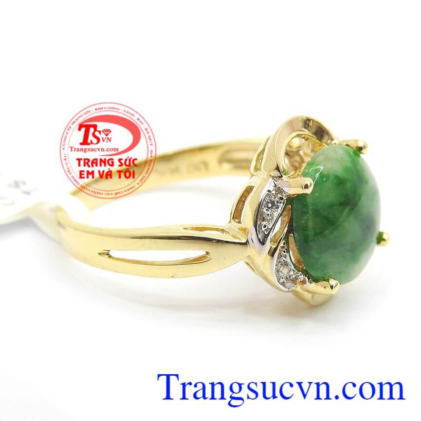 Nhẫn ngọc phỉ thúy bọc vàng đẹp, Nhẫn nữ đá quý, nhẫn nữ đẹp