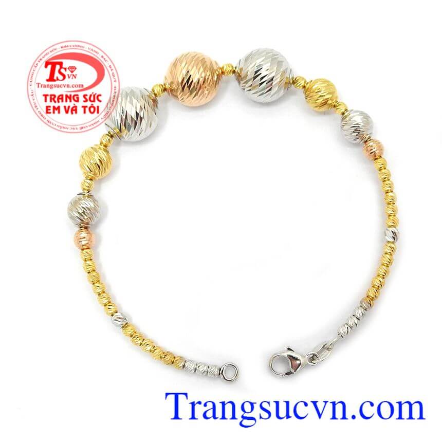 Vòng bi vàng Italy, Vòng tay vàng 18k, Vòng tay bi vàng Ý đẹp.