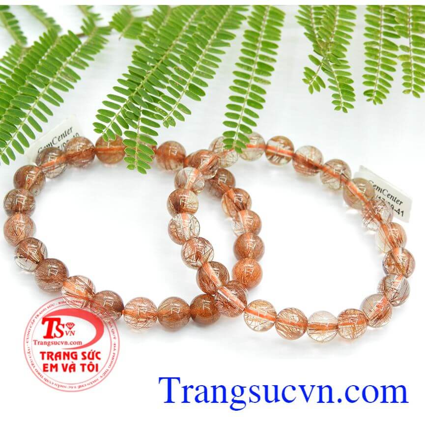 Chuỗi thạch anh tóc đẹp, Chuỗi thạch anh tóc ánh đỏ, Vòng tay thạch anh đẹp.