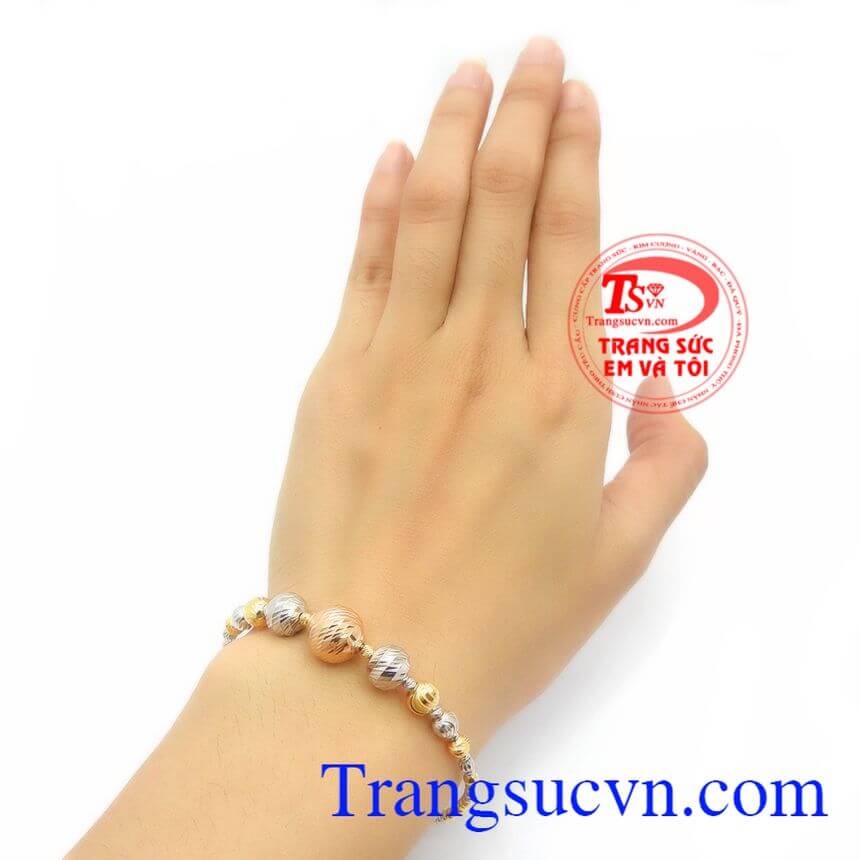 Vòng tay vàng 18k, Vòng bi vàng Ý đẹp, Vòng tay vàng Italy.