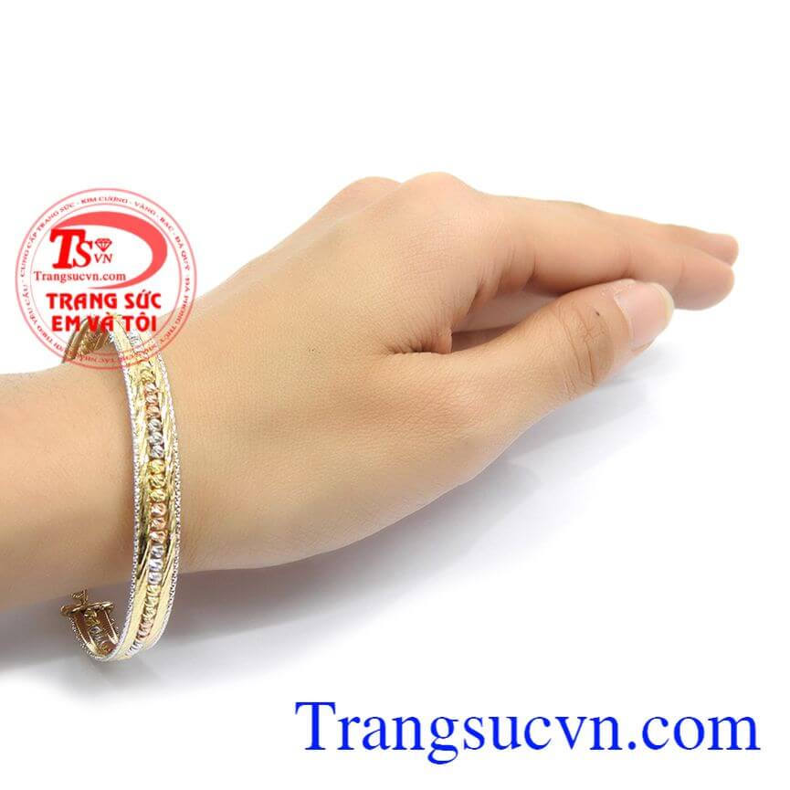 Chiếc vòng tay vàng Ý đẹp sang trọng, vòng tay cá tính mang phong cách hiện đại,Vòng tay vàng Ý đẹp