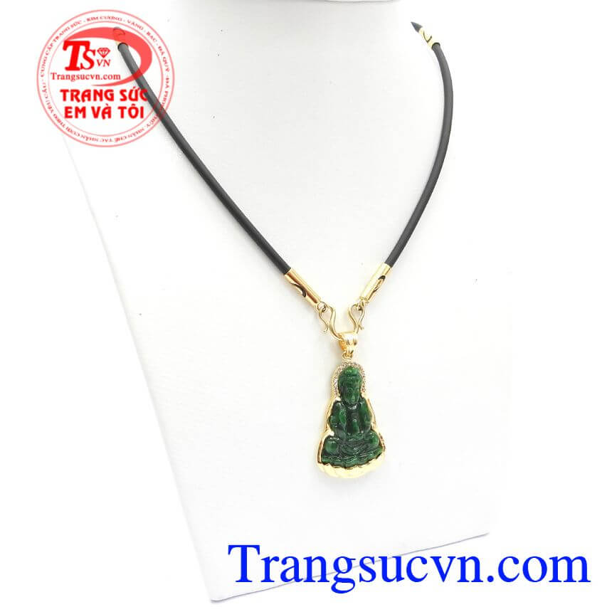 Bộ dây Chuyền Phật Bà Quan Âm Bình An, bộ dây chuyền nam, ngọc cẩm thạch thiên nhiên