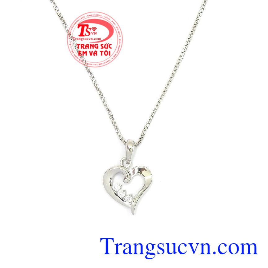 Bộ dây trái tim yêu thương, bộ dây chuyền vàng trắng, bộ dây đẹp