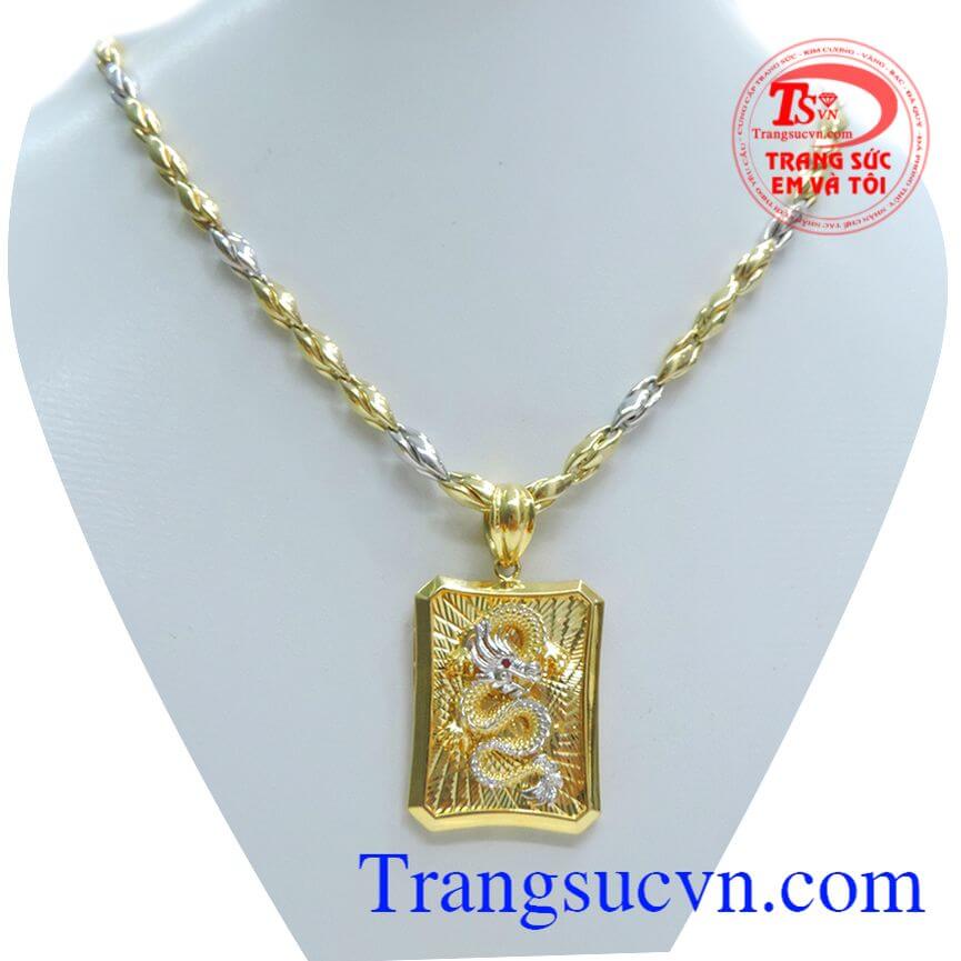 Bộ trang sức nam vàng rồng, bộ dây chuyền nam, trang sức bộ