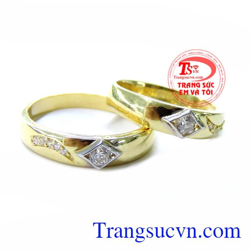 Cặp Đôi Hài Hòa, nhẫn cưới đẹp, nhẫn cưới vàng tây