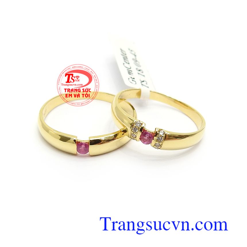 Đôi Nhẫn Cưới Tình Yêu Son Sắt, nhẫn cưới vàng tây, nhẫn cưới đẹp