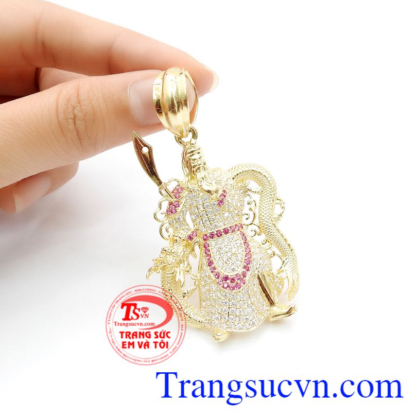 Mặt Quan Văn Trường uy nghiêm, mặt dây chuyền vàng, mặt dây nam đẹp