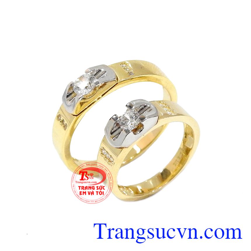 Nhẫn cưới độc đáo Korea, nhẫn cưới vàng tây, nhẫn cưới sang trọng