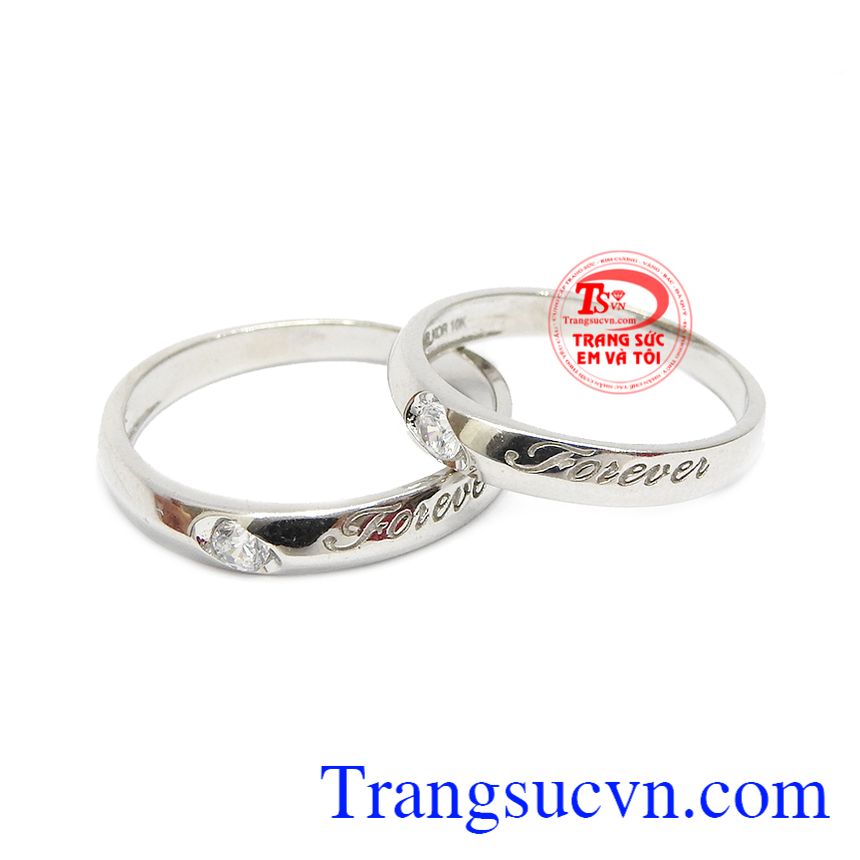 Nhẫn cưới vàng trắng forever, nhẫn cưới vàng tây, nhẫn cưới đẹp