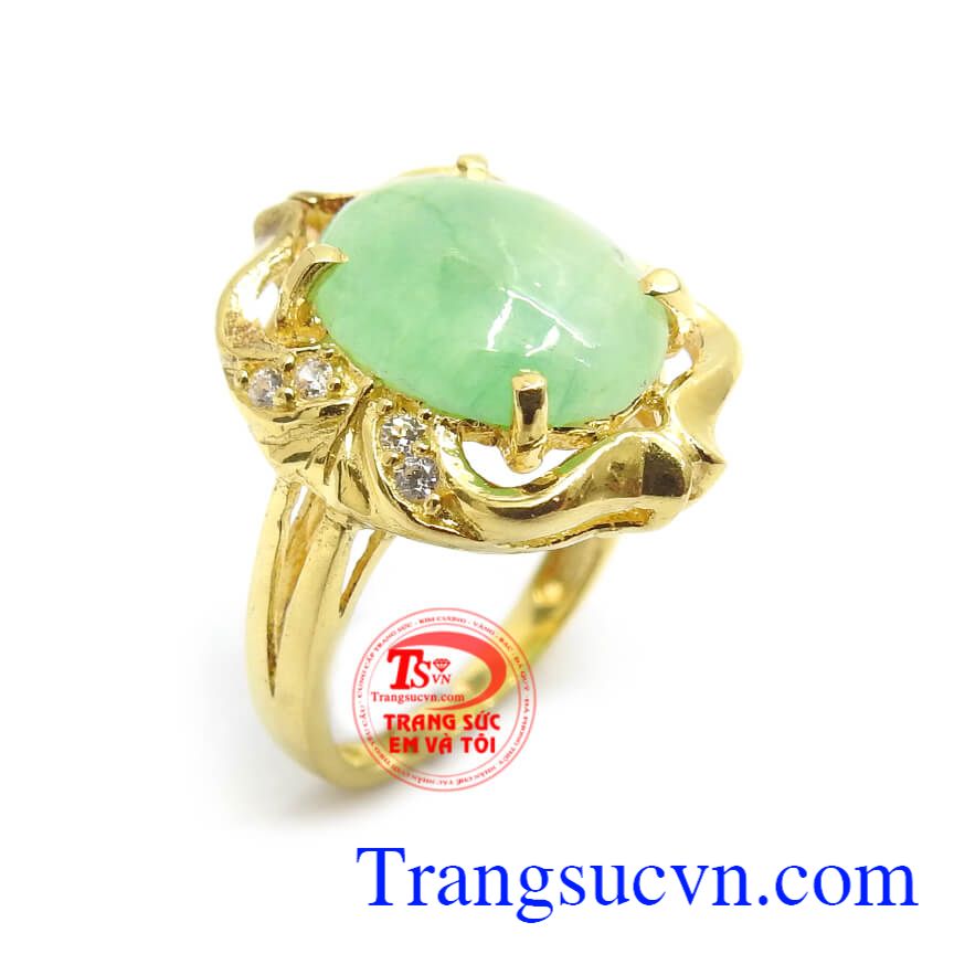 Nhẫn Nữ Cẩm Thạch May Mắn, nhẫn nữ vàng tây, nhẫn nữ jadeite