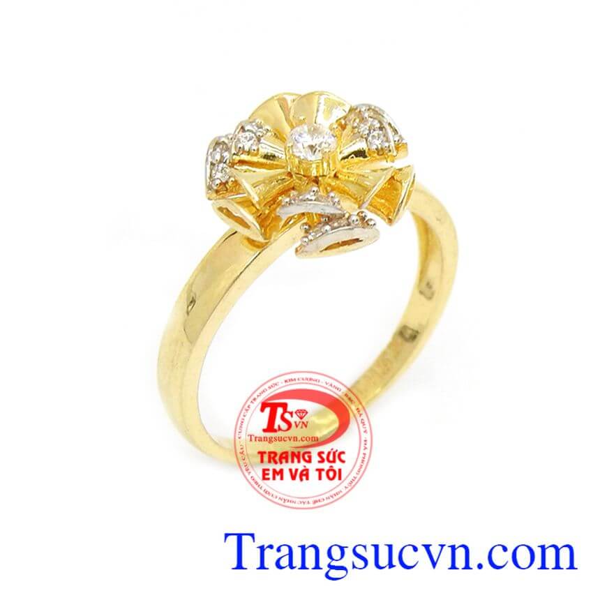 Nhẫn nữ đẹp quý phái, nhẫn nữ đẹp, nhẫn nữ vàng tây